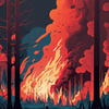 Wildfire spreading through dry forest due to climate change - Learn about the impact of rising temperatures and drought conditions in our in-depth article.