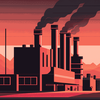 Factory emits carbon dioxide (CO2) emissions, contributing to climate change and global warming